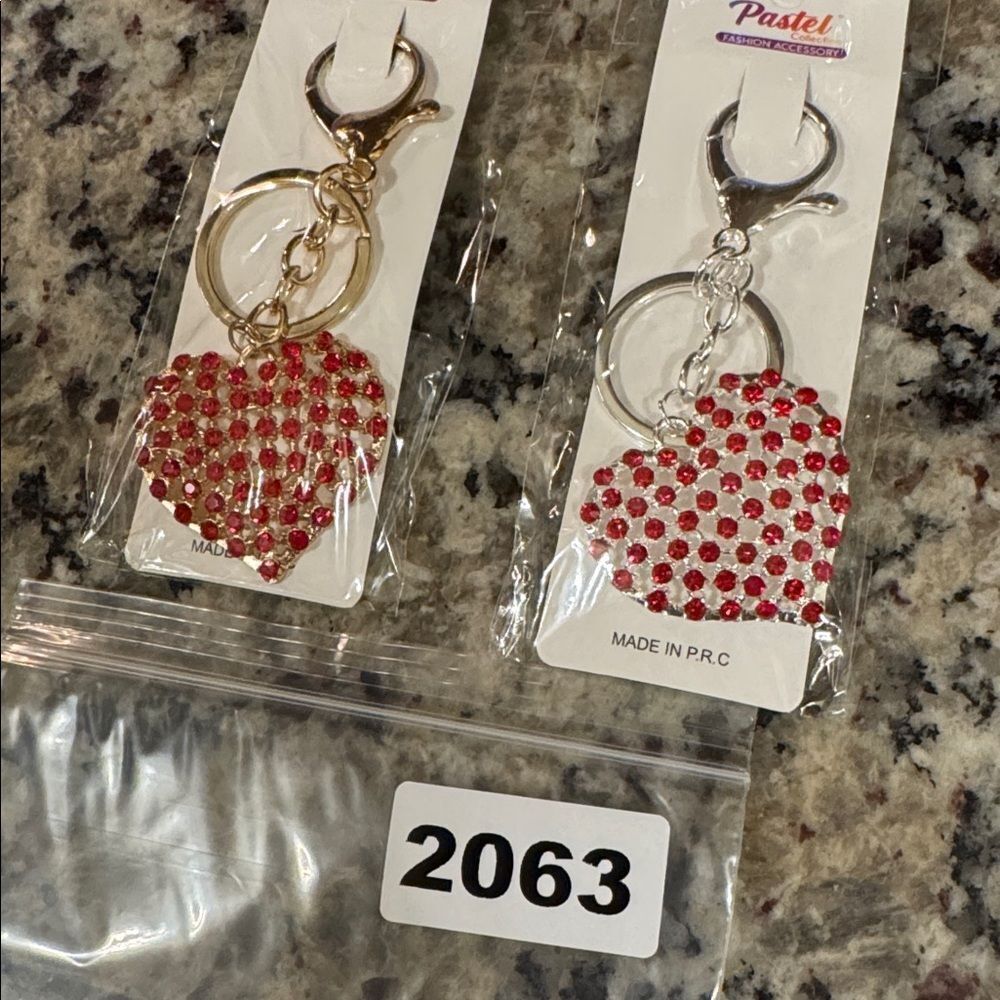 2063 Heart Key Ring & Bag Charm